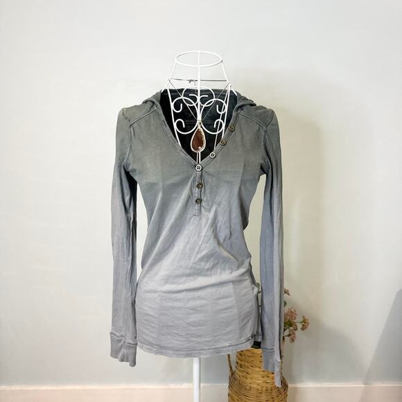 gorgeous vintage y2k Roxy gray babydoll layering hoodie - Picture 1 of 8